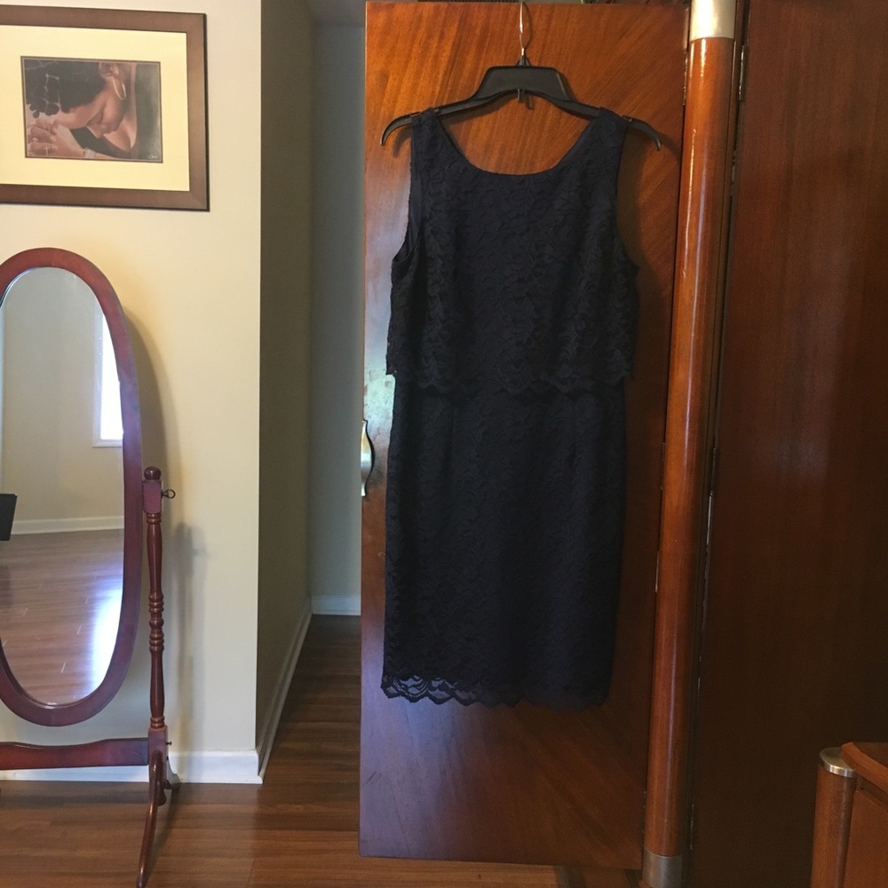 Ivanka navy blue lace dress.